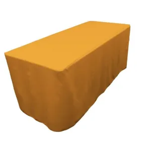 4' Ft. Fitted Polyester Table Cover Wedding Banquet Trade Show Tablecloth Gold"