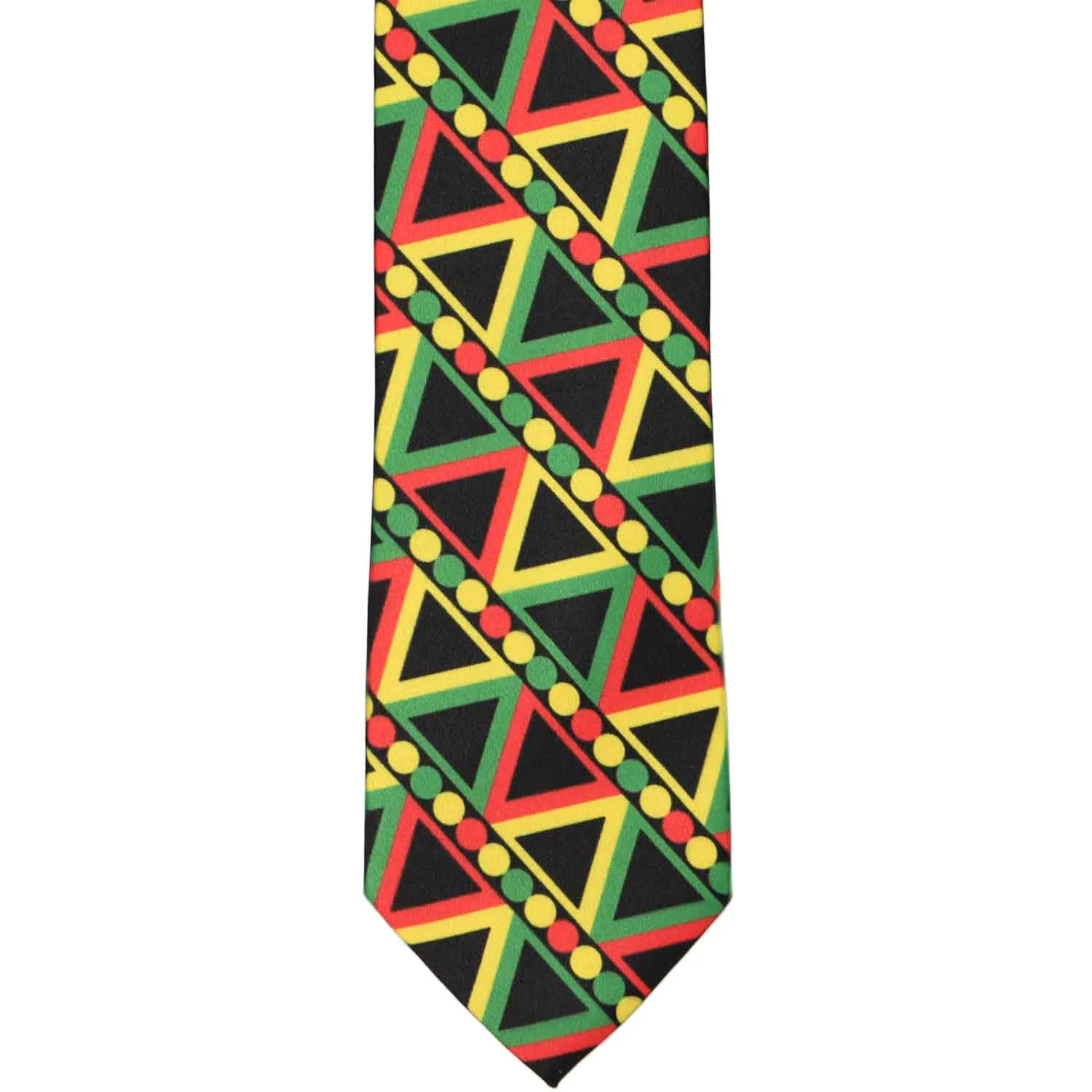 African Pride Striped Slim Necktie, 2.5" Width
