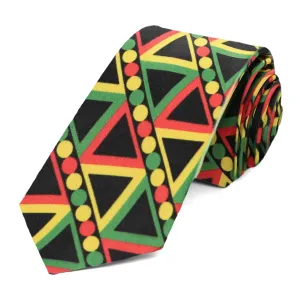 African Pride Striped Slim Necktie, 2.5" Width