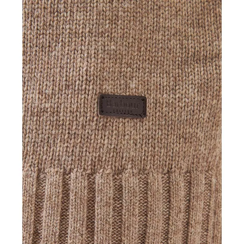 Barbour Duffle Cable Rollneck Mens Jumper - Stone