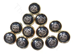 Black Golden Crest Acrylic Coat Buttons