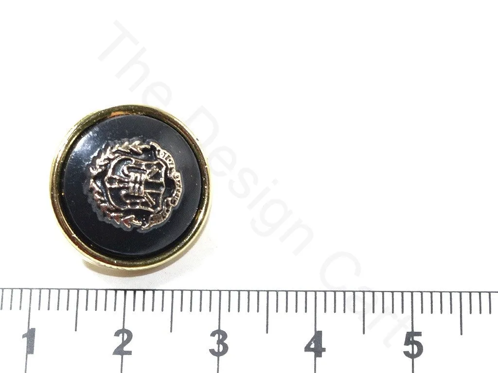 Black Golden Crest Acrylic Coat Buttons