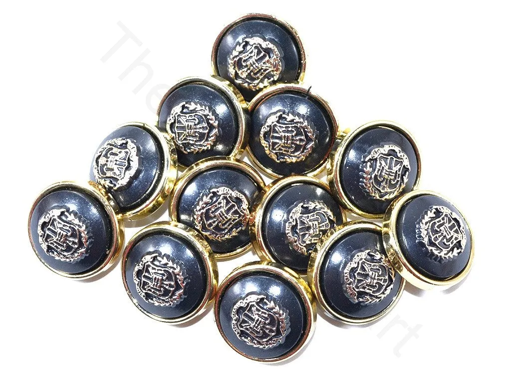 Black Golden Crest Acrylic Coat Buttons