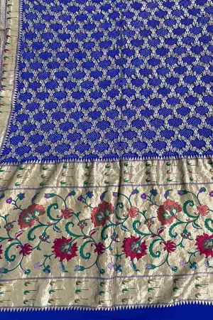 Blue Banarasi Bandhani Pure Georgette Meenakari Dupatta: Exquisite Elegance for Every Occasion