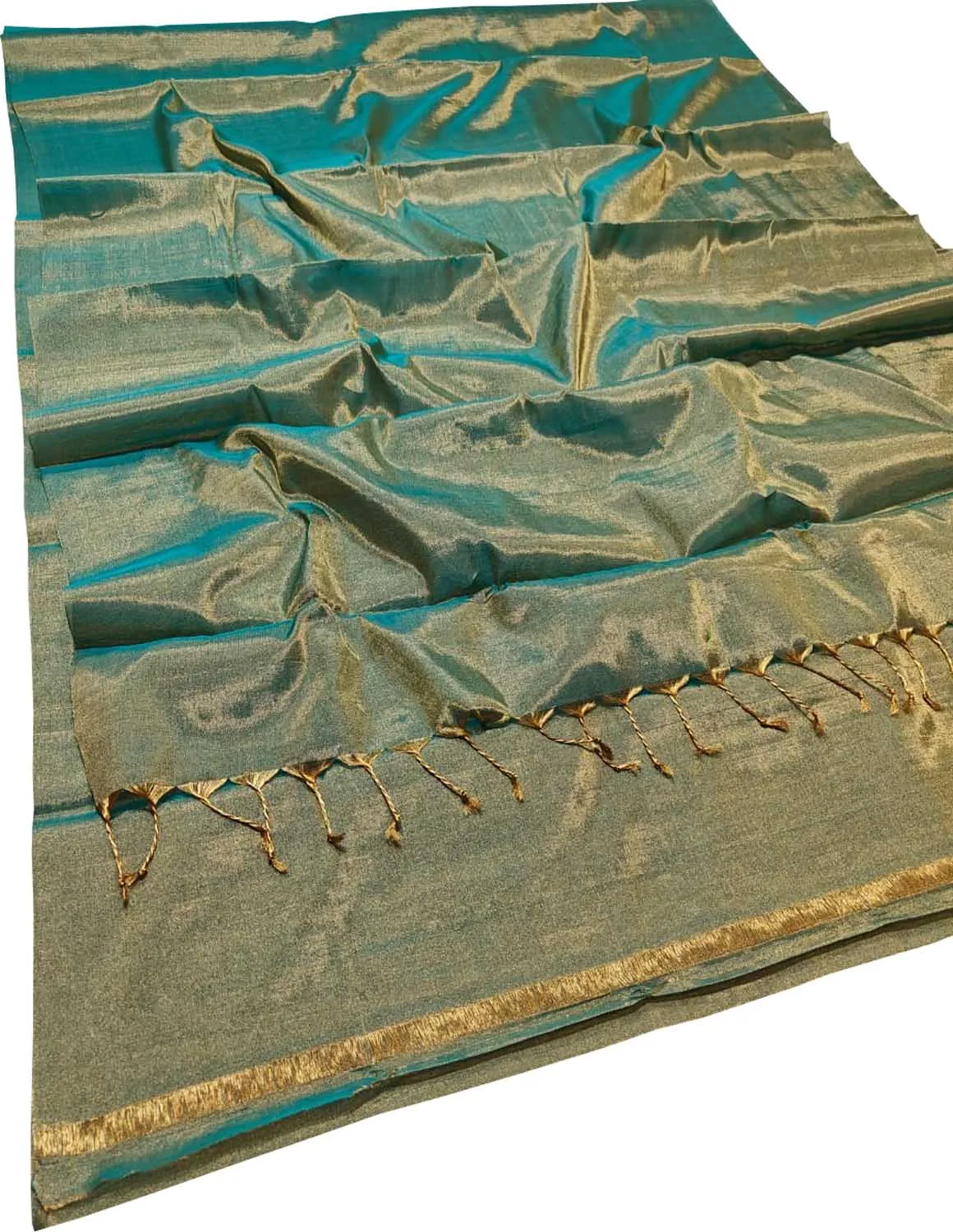 Blue Handloom Chanderi Pure Tissue Silk Saree