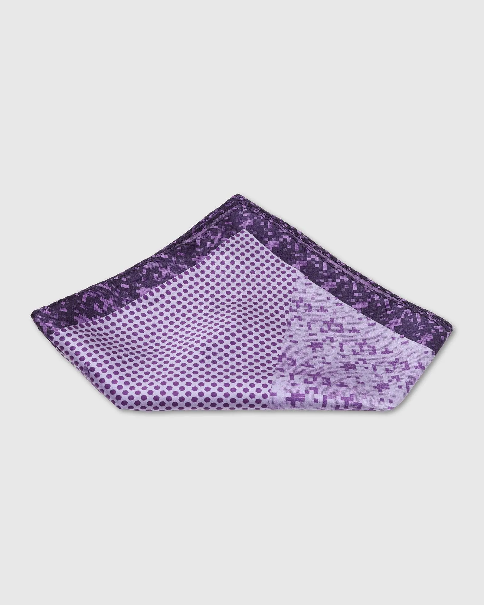 Boxed Combo Printed Tie With Pocket Square And Cufflink In Purple - Taran