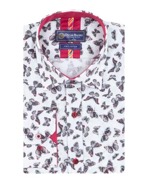 Butterfly Print Shirt with Matching Handkerchief