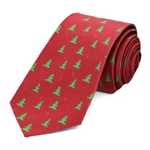 Christmas Tree Slim Necktie, 2.5" Width Necktie