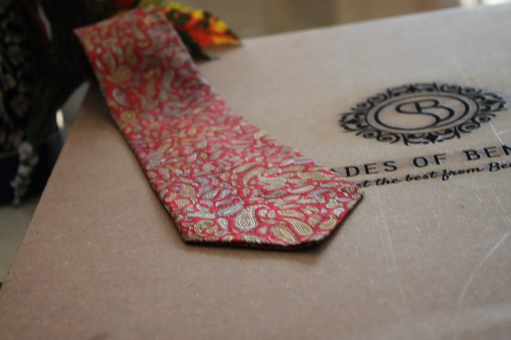Classic Red Men's Neck Tie in Pure Banarasi Silk