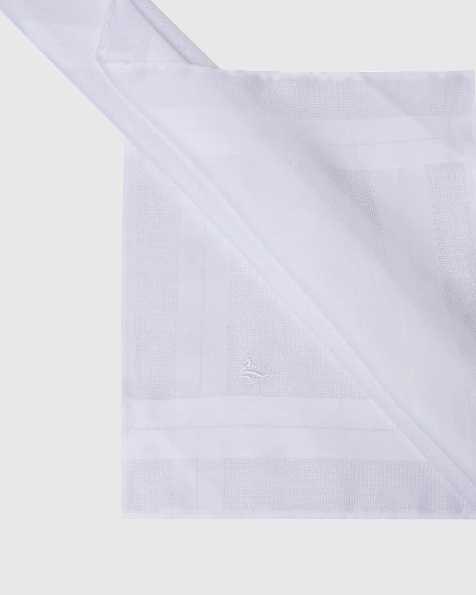 Cotton White Solid Handkerchief - Robert