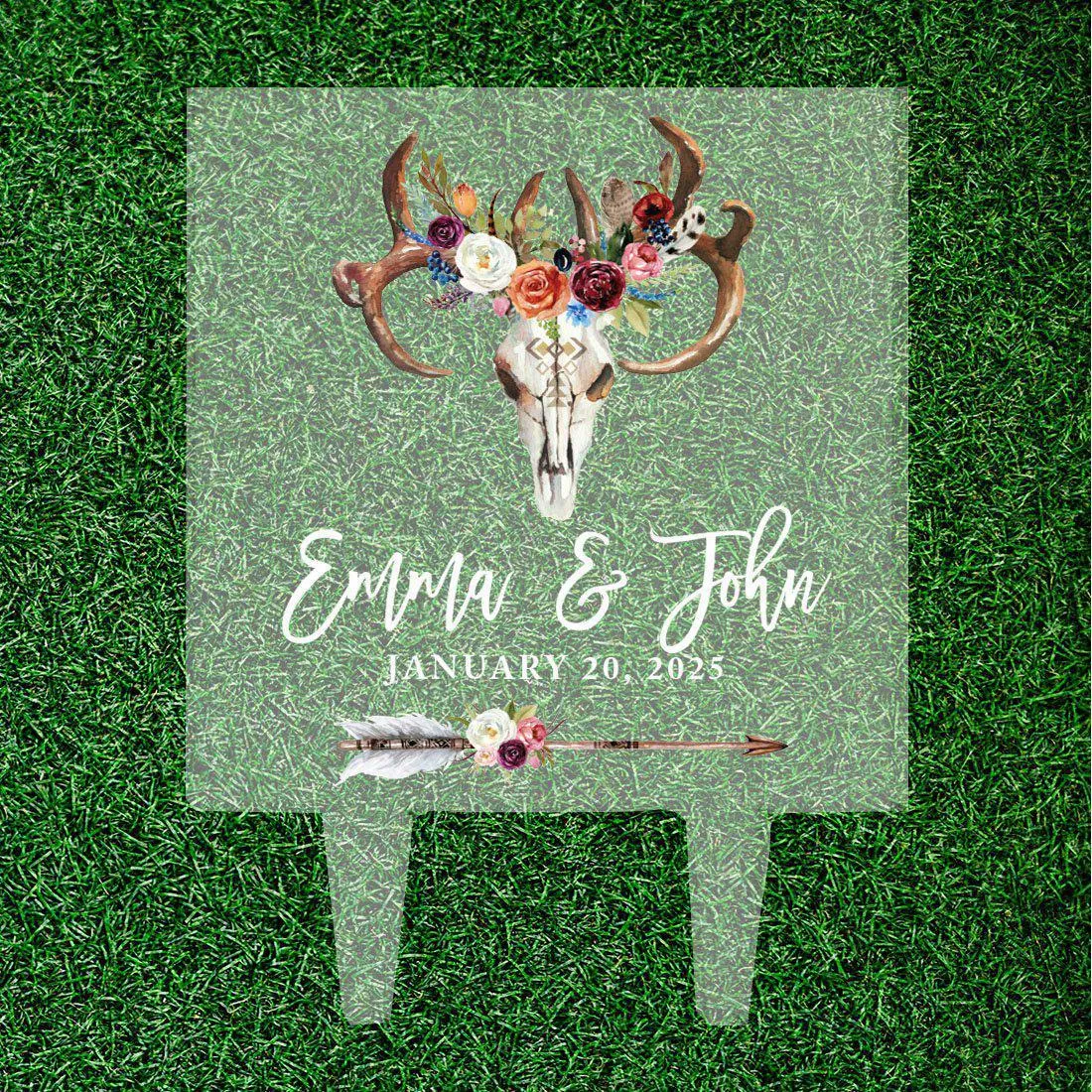 Custom Rustic Country Square Acrylic Cake Topper Collection