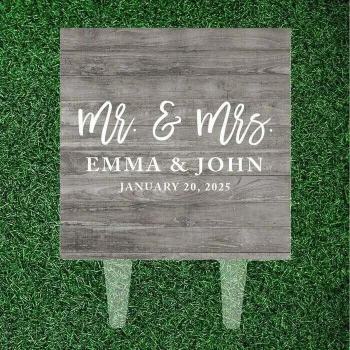 Custom Rustic Country Square Acrylic Cake Topper Collection