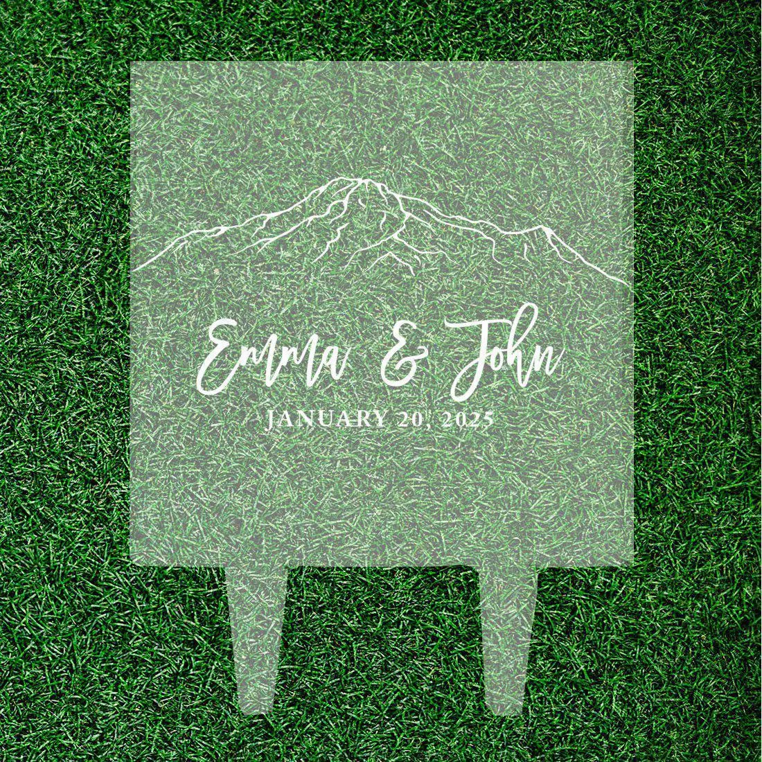 Custom Rustic Country Square Acrylic Cake Topper Collection