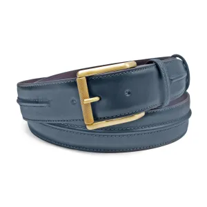 Denim 'Flynn' Welt Detail Gold Roller Belt