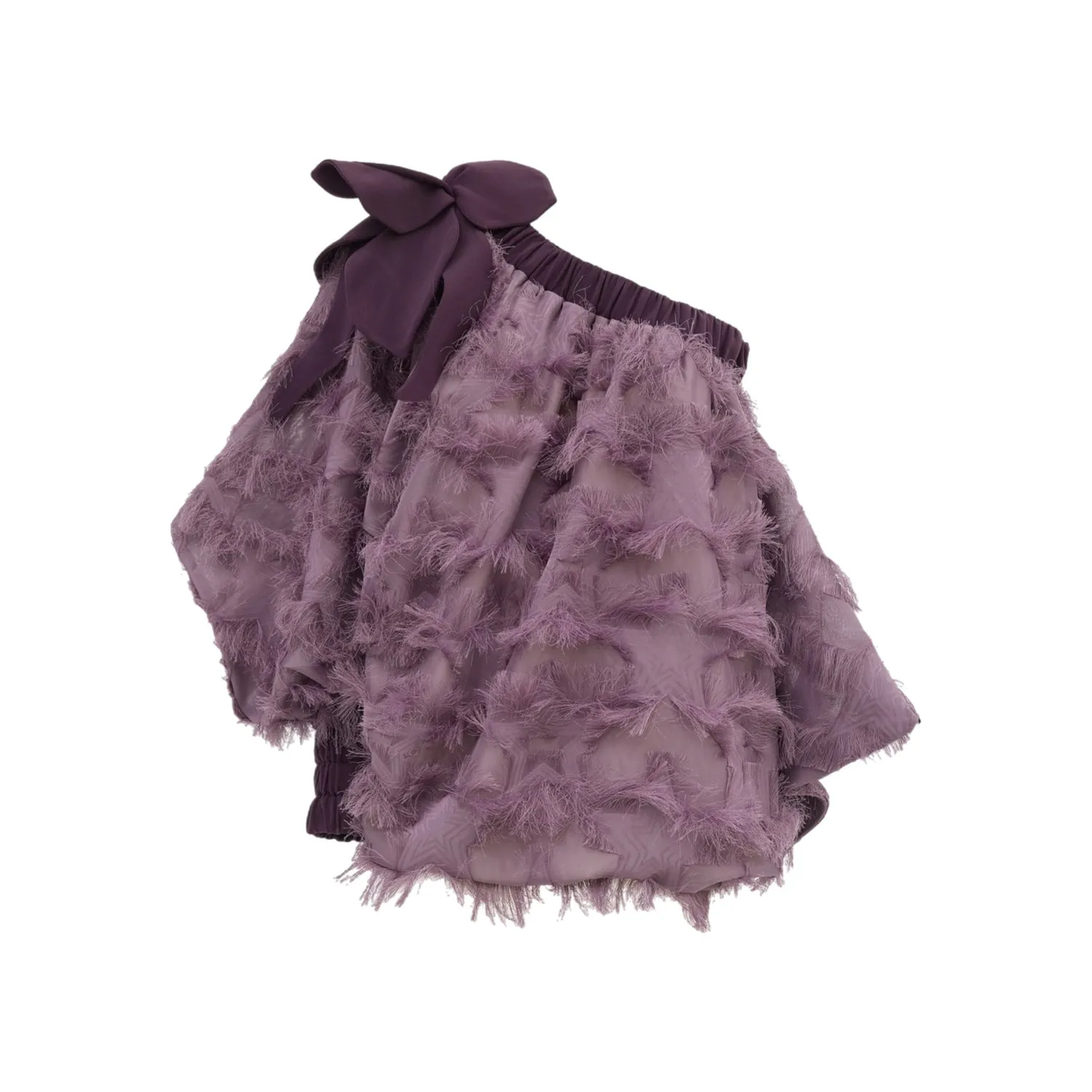 Designer Off-Shoulder Blouse With Stars Purple