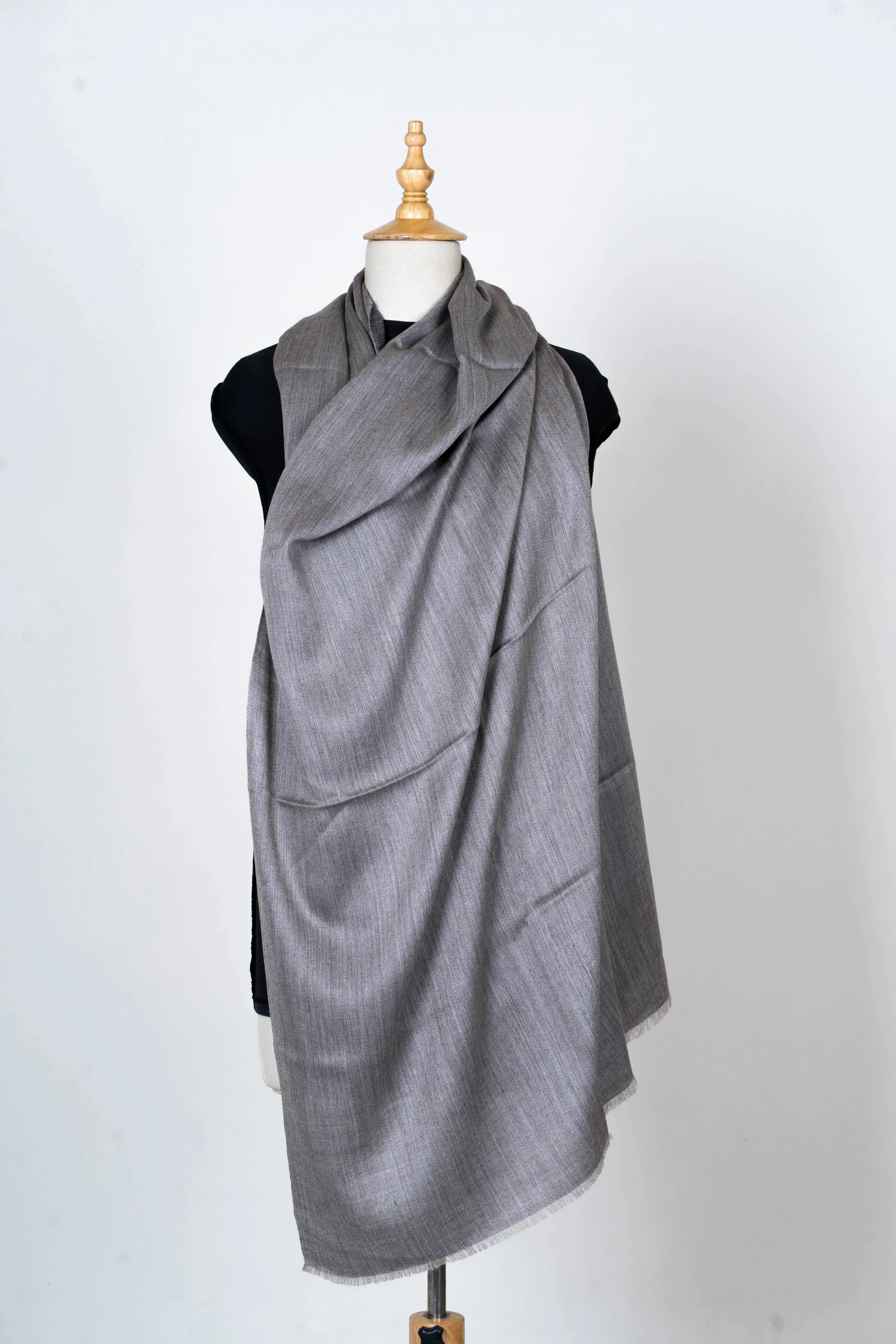 Dual Elegance: Reversible Merino Wool Scarf in Slate and Steel Blue