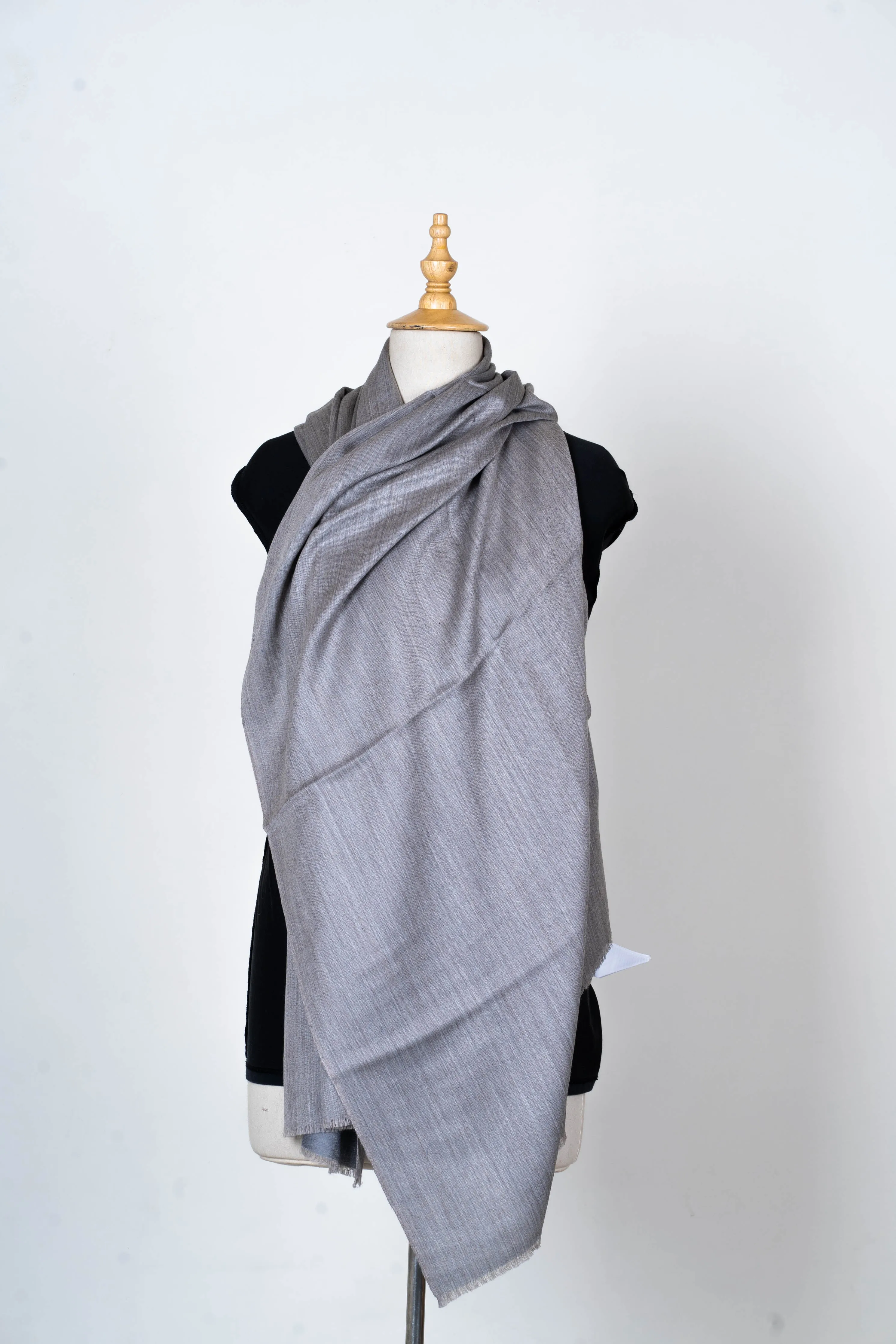 Dual Elegance: Reversible Merino Wool Scarf in Slate and Steel Blue