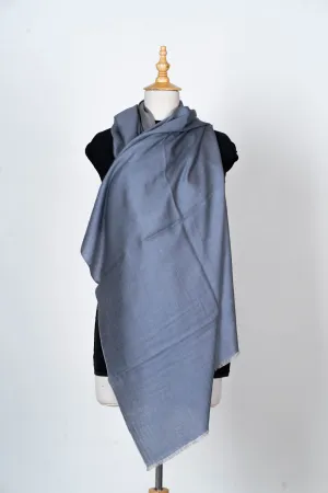 Dual Elegance: Reversible Merino Wool Scarf in Slate and Steel Blue