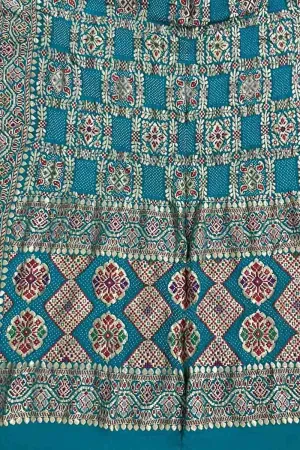 Elegant Blue Banarasi Bandhani Georgette Dupatta: A Timeless Accessory