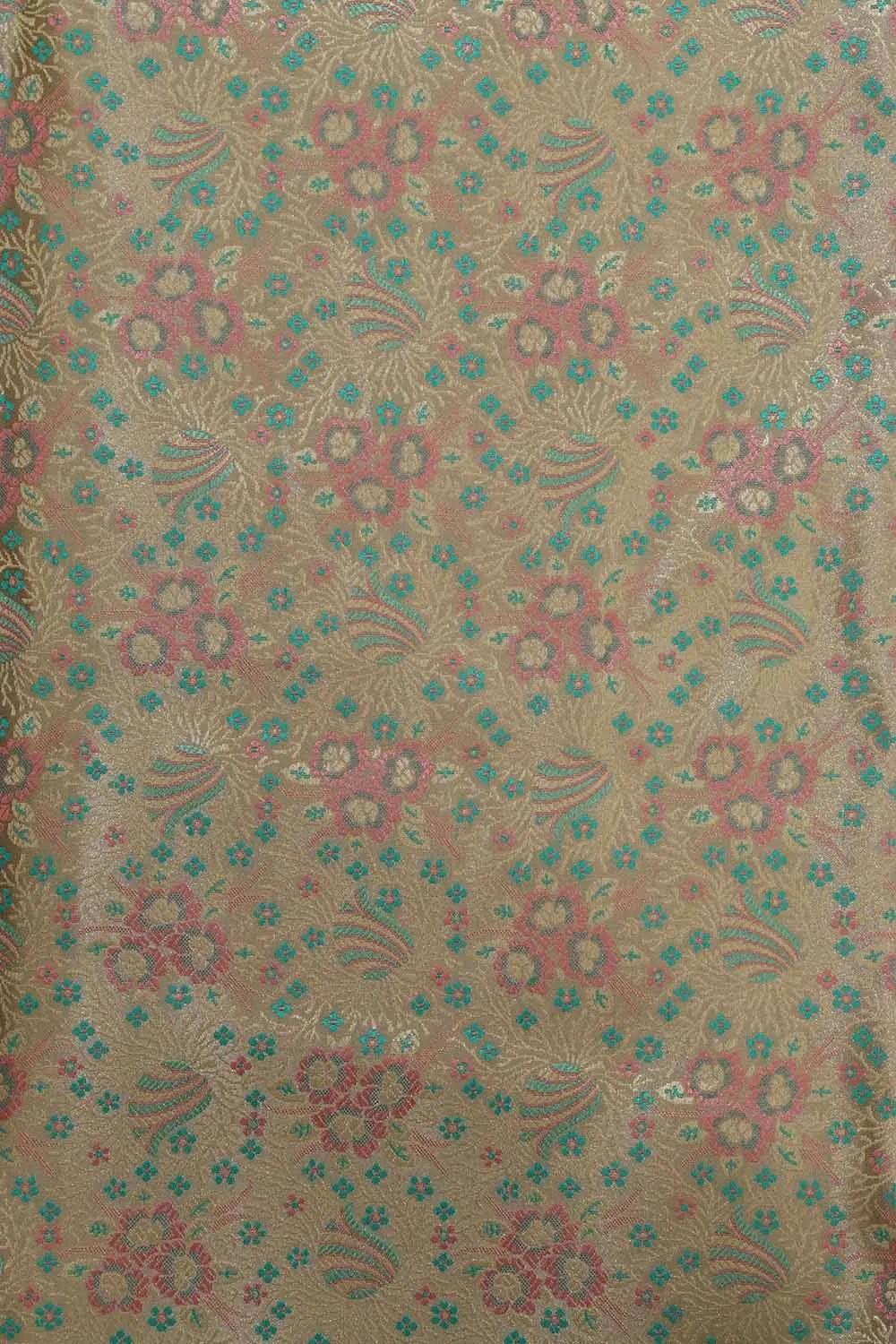 Elegant Pastel Banarasi Tanchui Silk Fabric - 1 Mtr