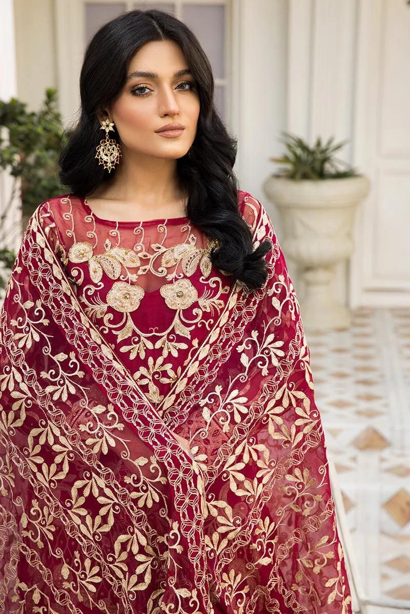 Elegant Red Salwar Kameez with Embroidery Work #PF489