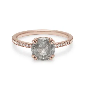 Eleonore Delicate Pave Ring - Rose Gold & Grey Diamond (1.54ct)