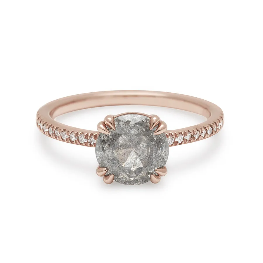 Eleonore Delicate Pave Ring - Rose Gold & Grey Diamond (1.54ct)