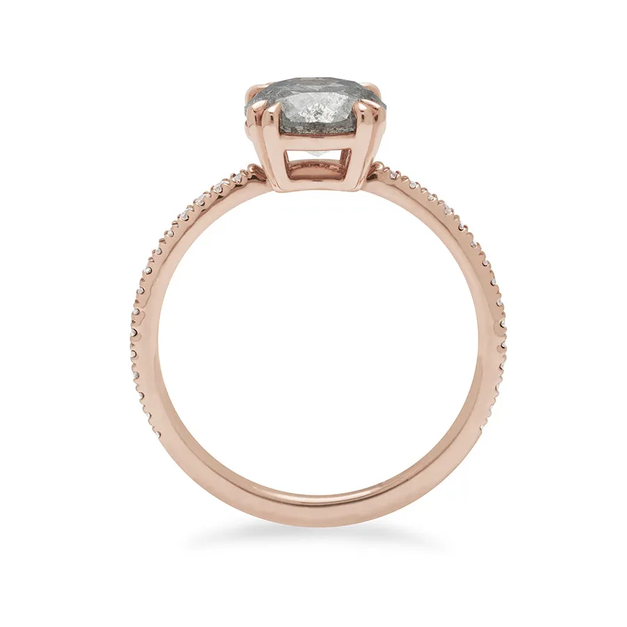 Eleonore Delicate Pave Ring - Rose Gold & Grey Diamond (1.54ct)