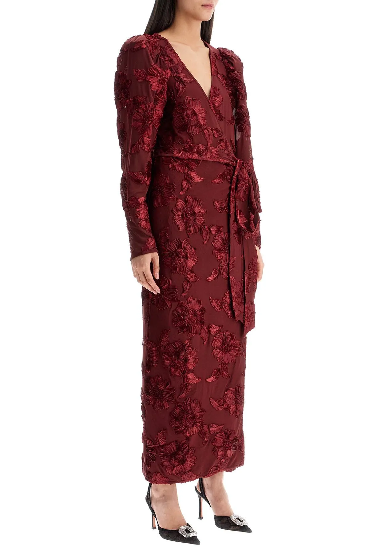 Embroidered Flower Mesh Dress