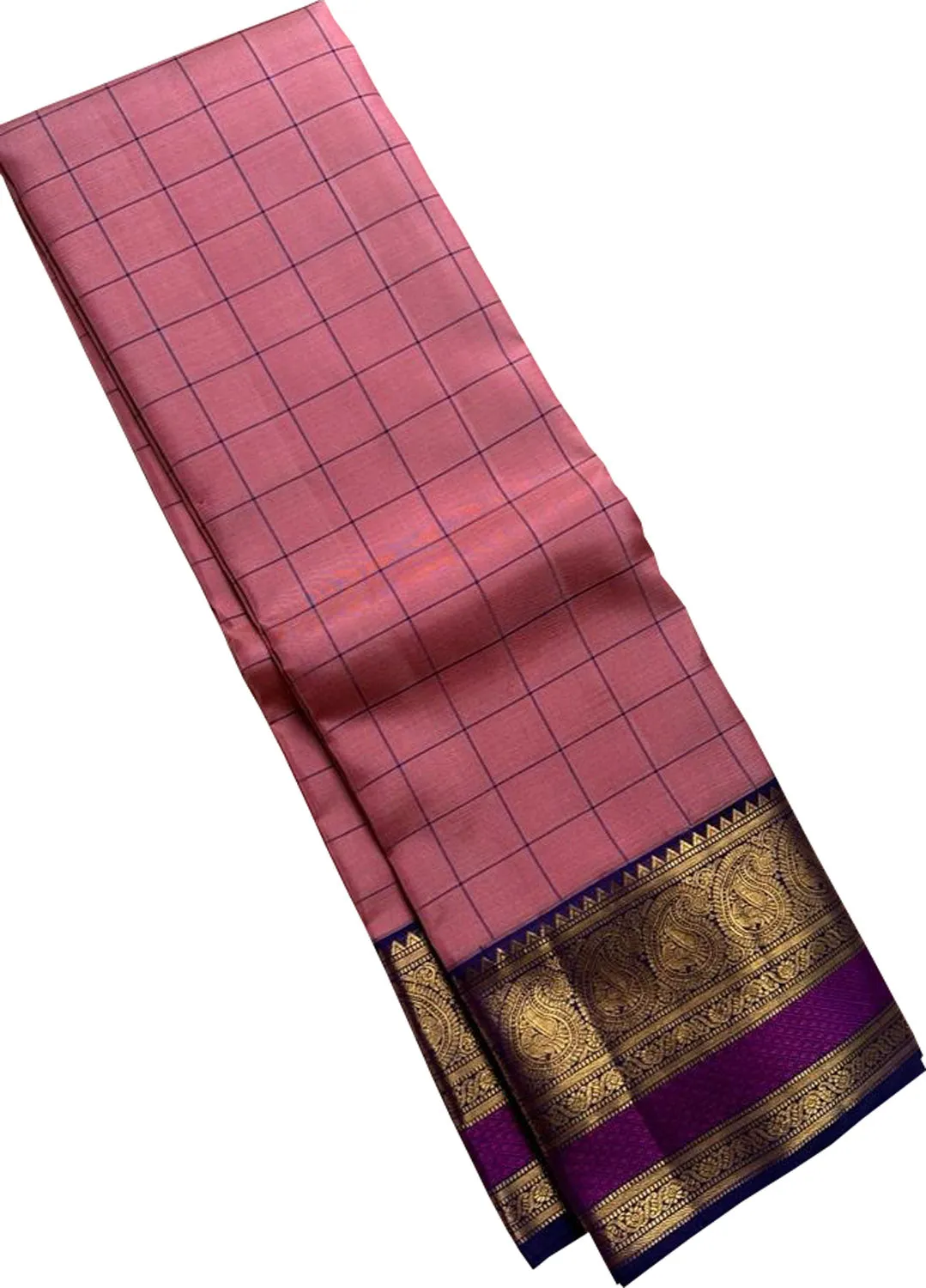 Exquisite Pink Kanjeevaram Handloom Pure Silk Saree: A Timeless Elegance