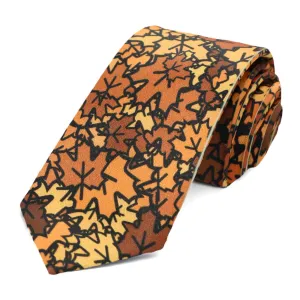 Fall Leaves Slim Necktie, 2.5" Width