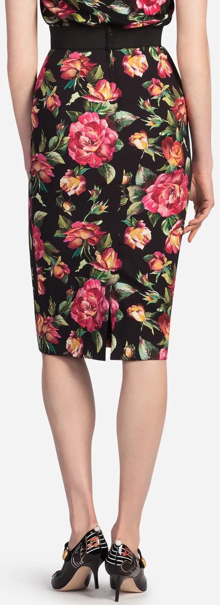 Floral Print Pencil Skirt