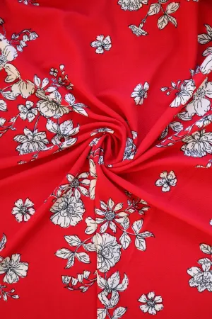 Floral Sketches on Red Liverpool