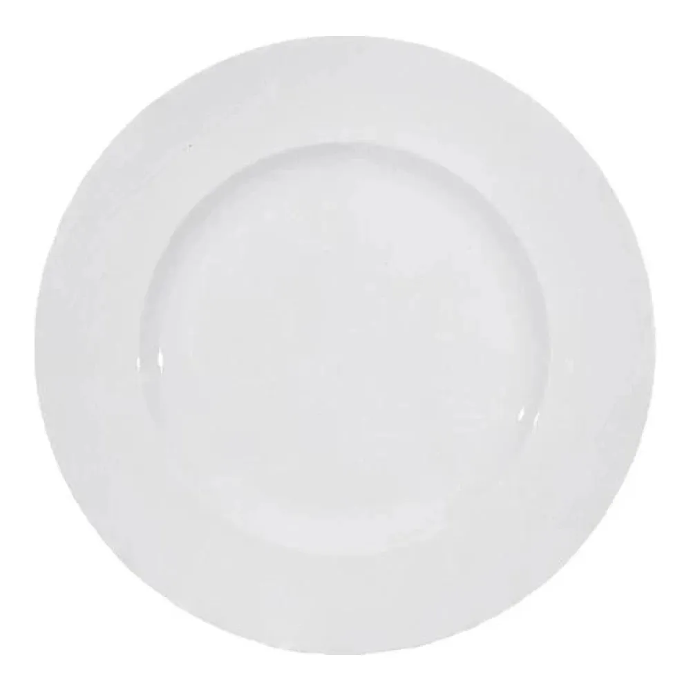 Furtino England River 20.5cm/8" White Porcelain Flat Plate, Pack of 6