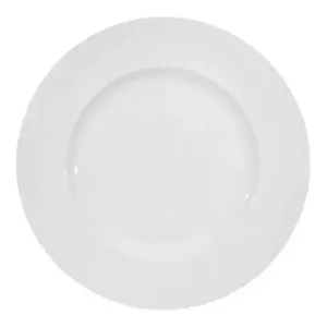 Furtino England River 20.5cm/8" White Porcelain Flat Plate, Pack of 6