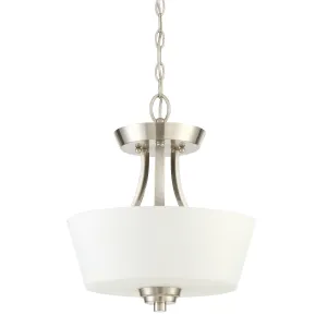 Grace 2 Light Convertible Semi Flush in Brushed Polished Nickel