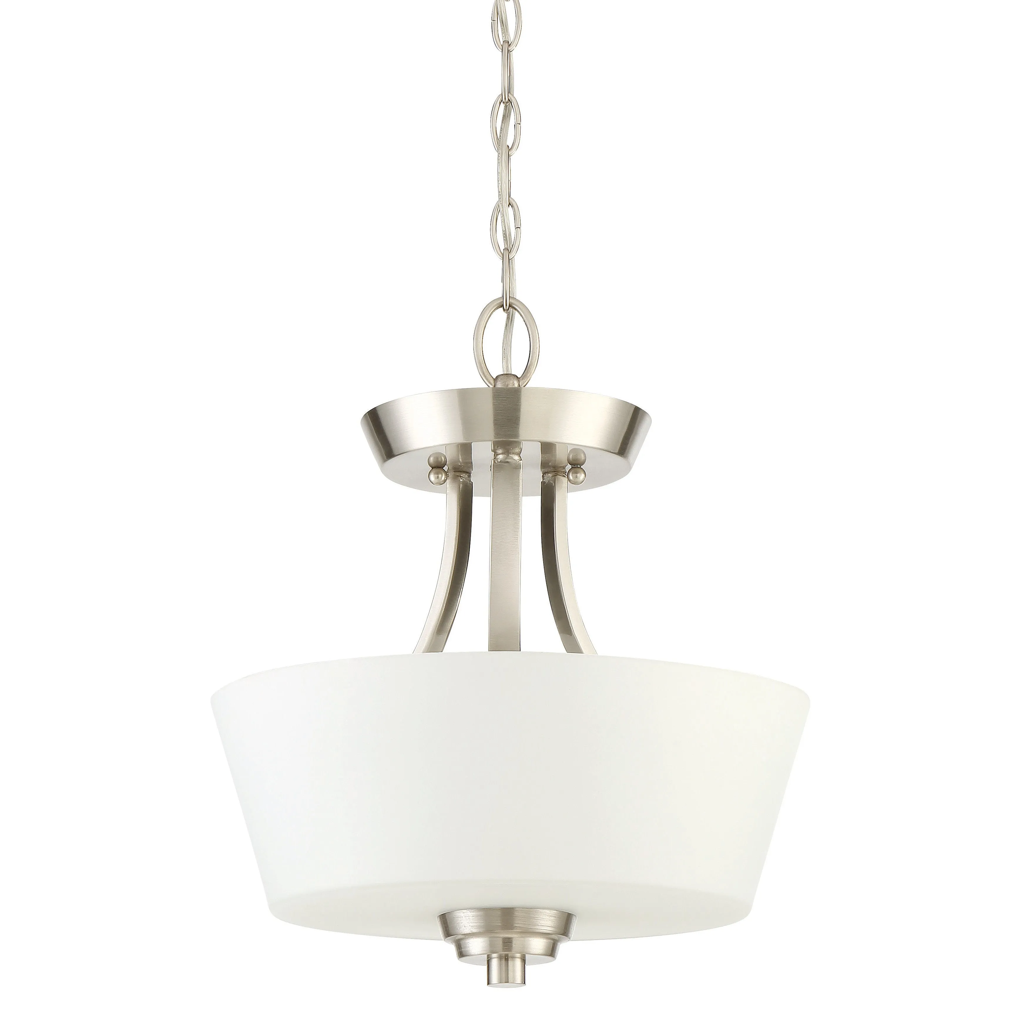 Grace 2 Light Convertible Semi Flush in Brushed Polished Nickel