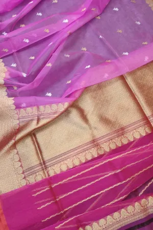 Graceful Pink Banarasi Kora Silk Saree