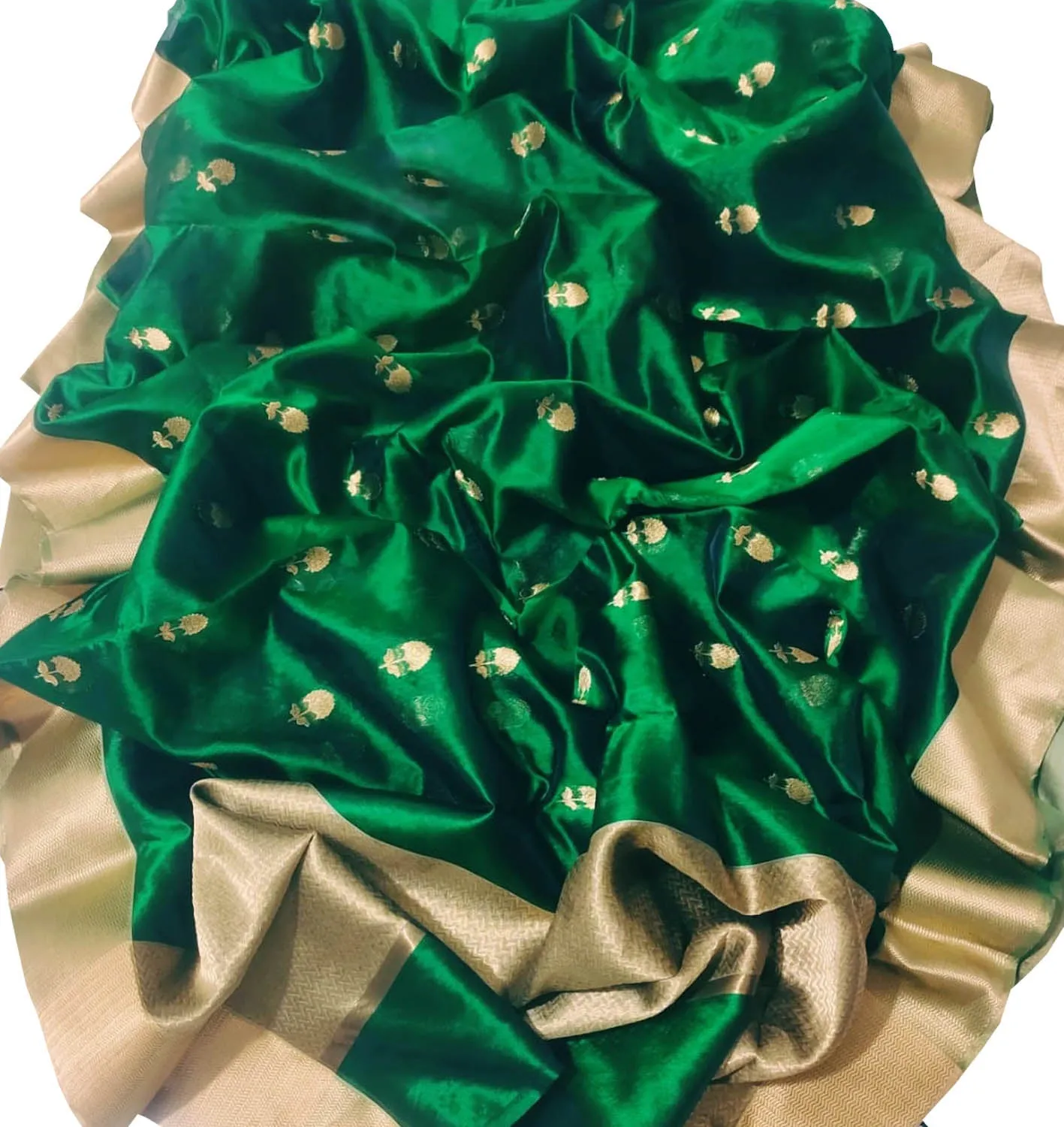 Green Chanderi Silk Saree: Handloom Elegance
