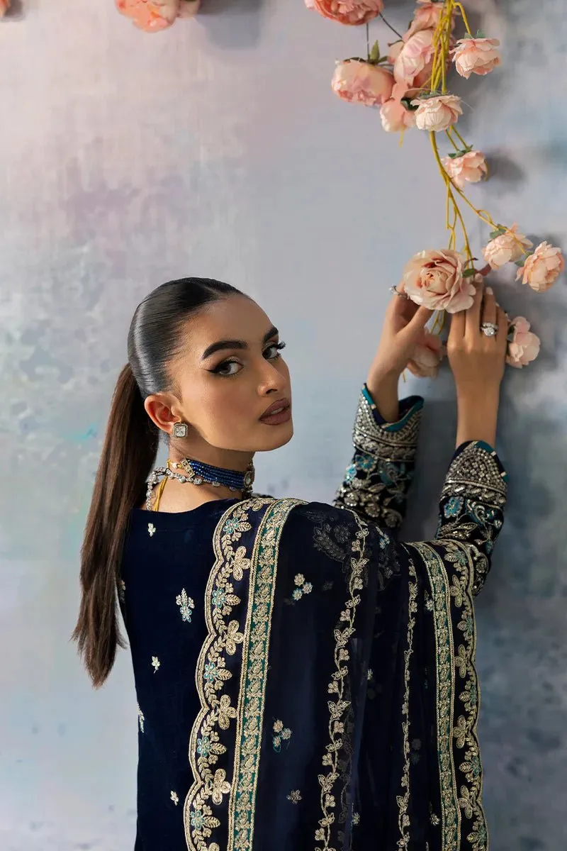 Gulaal | Celeste Unstitched Velvet '24 | Azure