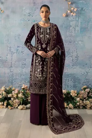 Gulaal | Celeste Unstitched Velvet '24 | Sangria