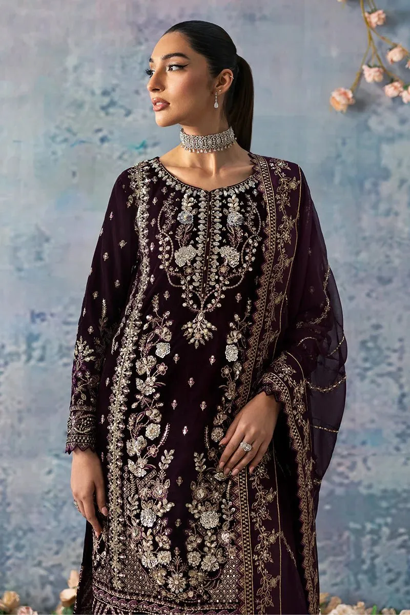Gulaal | Celeste Unstitched Velvet '24 | Sangria