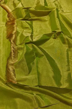 Handloom Chanderi Pure Silk Saree - Green Tissue