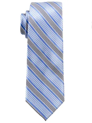 Heritage House 25168 100% Silk Boy's Tie - Stripe - Blue/Gray