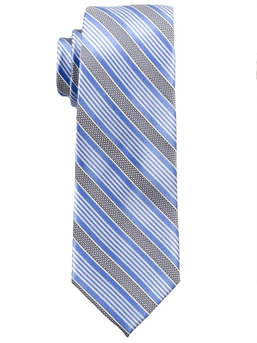 Heritage House 25168 100% Silk Boy's Tie - Stripe - Blue/Gray