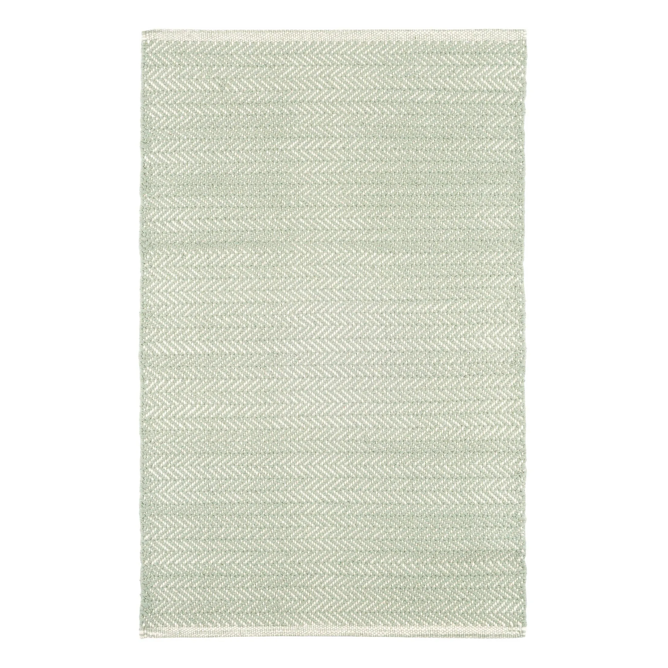 Herringbone Ocean Handwoven Cotton Rug