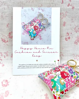 Hexie Pin Cushion & Scissor Keep PRINTED Pattern