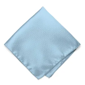 Ice Blue Herringbone Silk Pocket Square