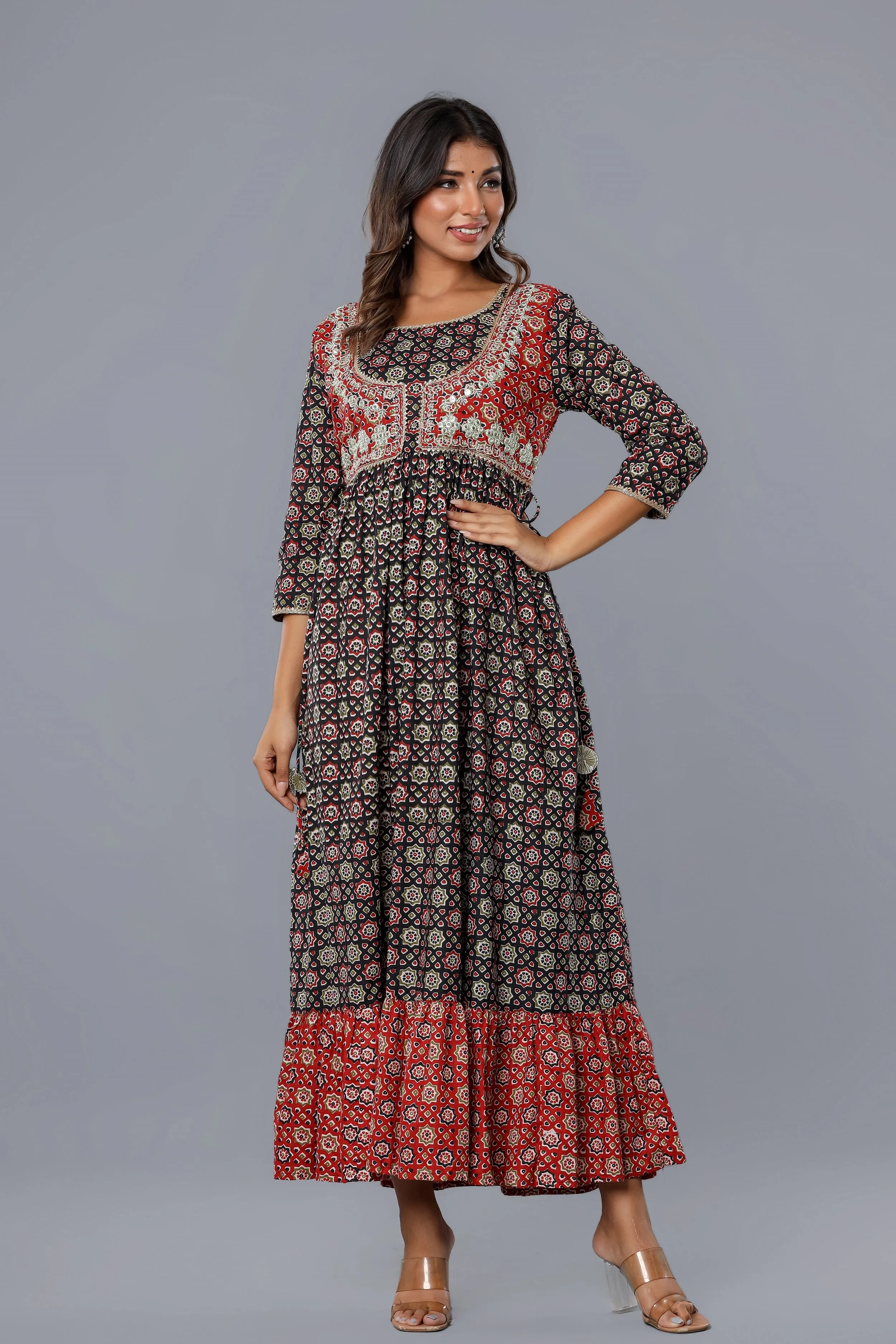 Jaipurite Designer Emroidered Long Party Wear Gown