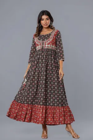 Jaipurite Designer Emroidered Long Party Wear Gown